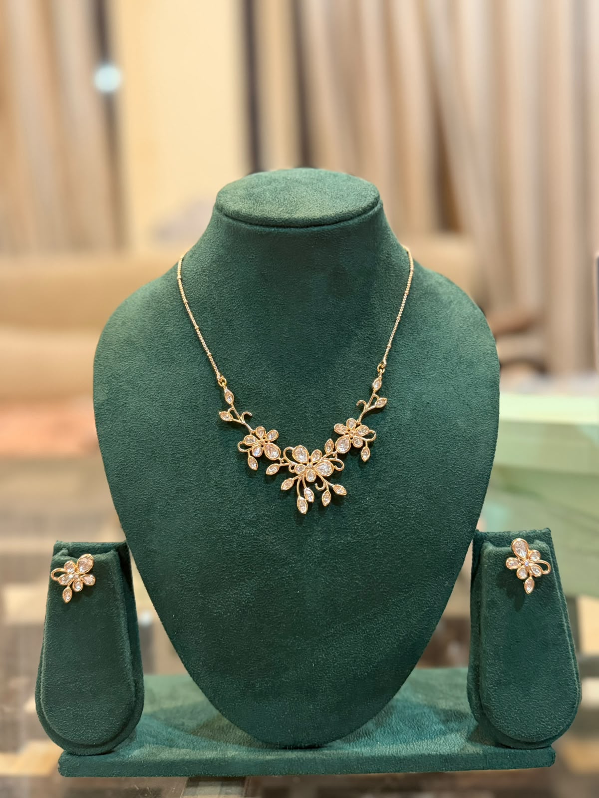 Delicate Floral Vine Pendant Set