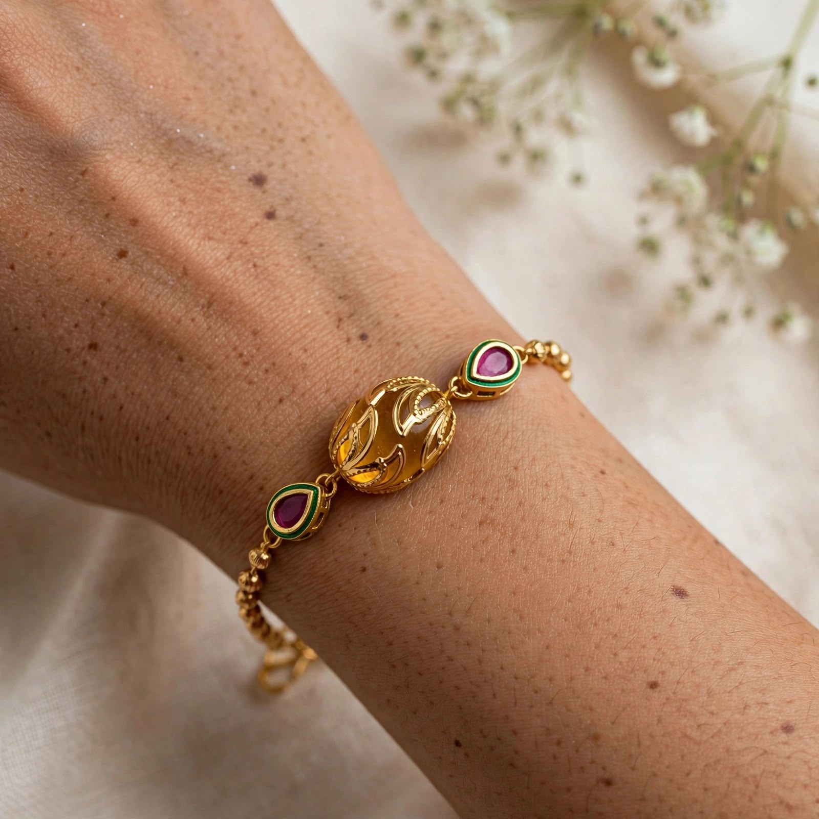 Rangoli Enamel Charm Bracelet