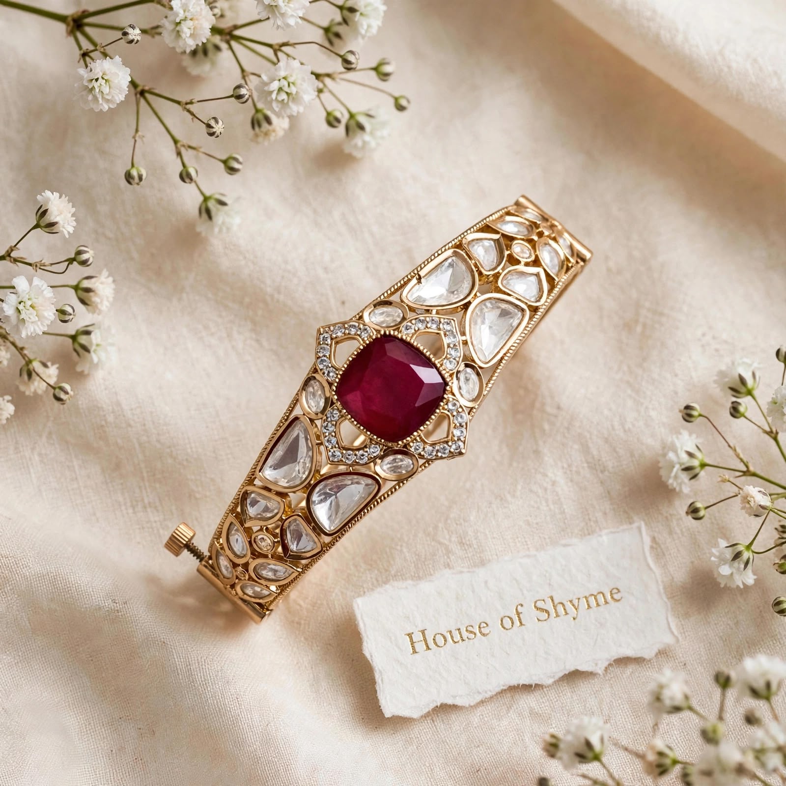 Rani Ruby Kundan Bracelet