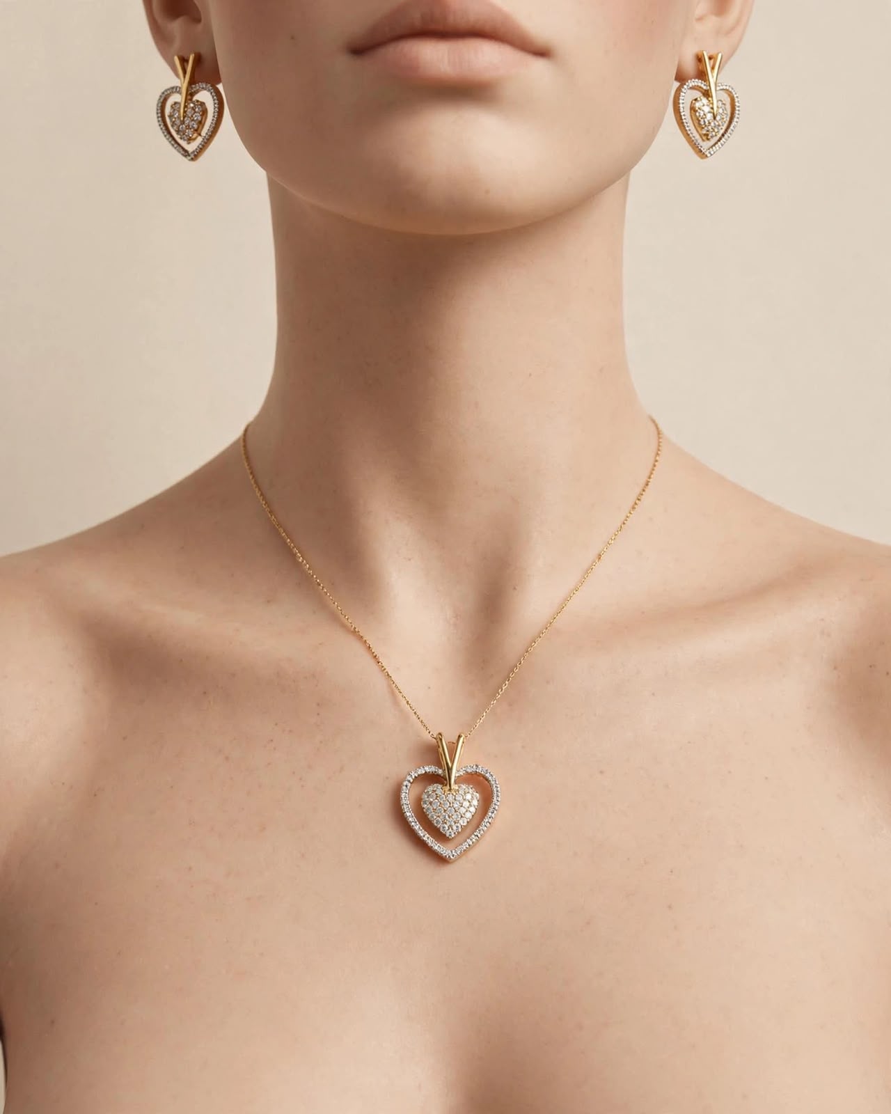 Amoretta Heart Pendant Set