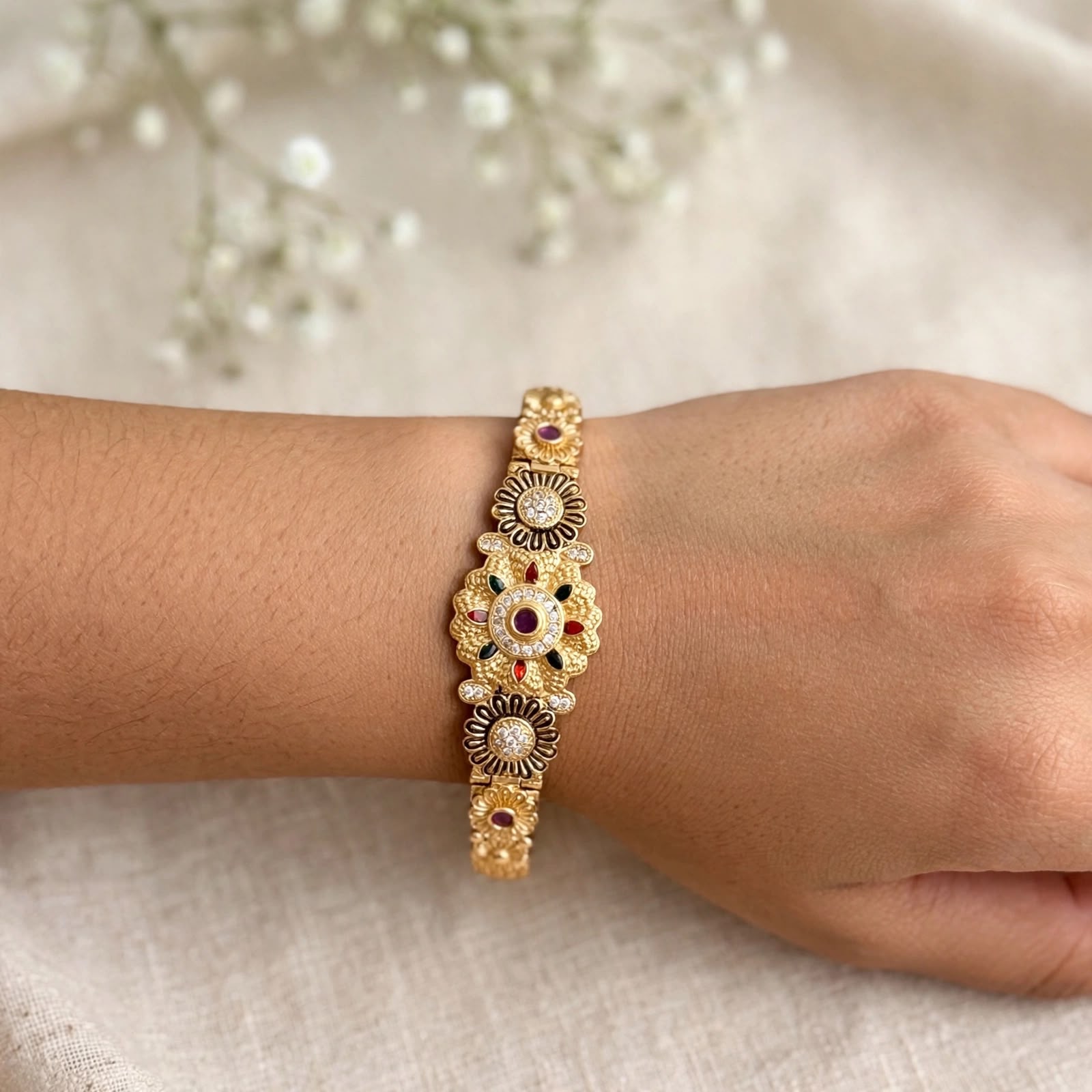 Meenal Floral Kada Bracelets