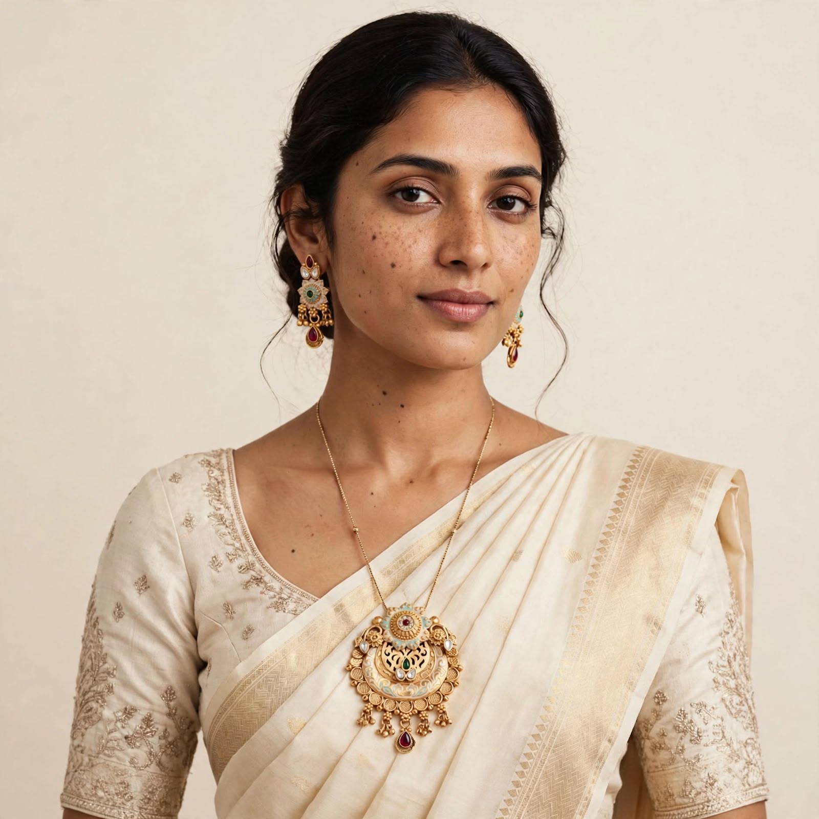 Anarkali Kundan Pendant Set