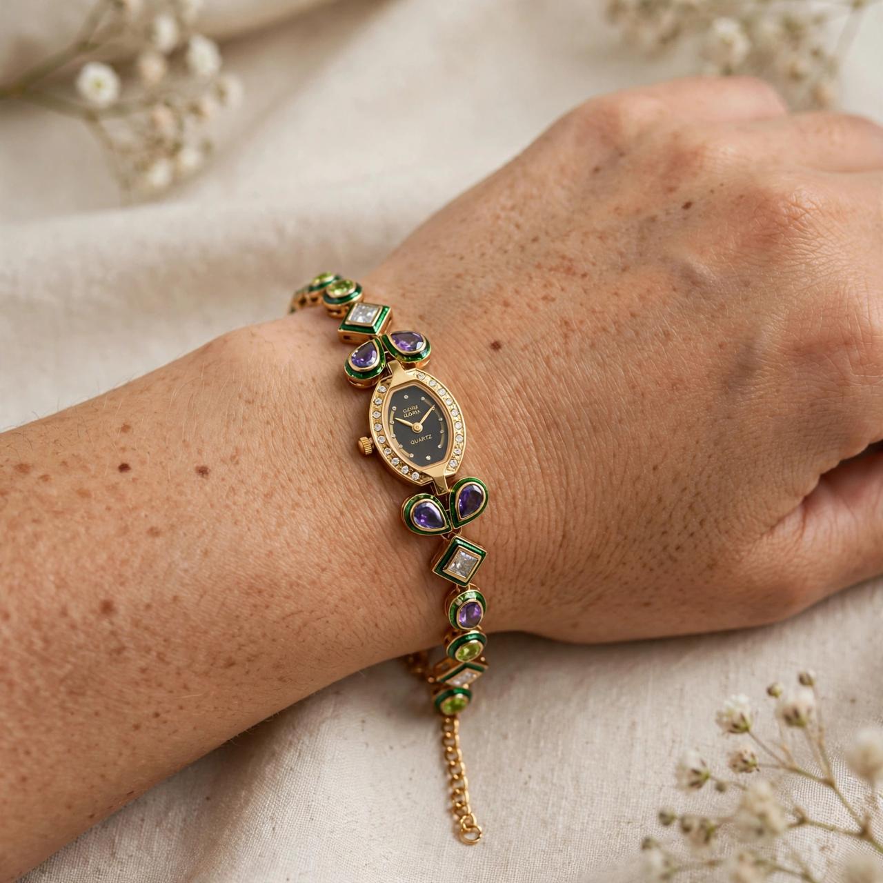 Amethyst Bloom Watch Bracelet