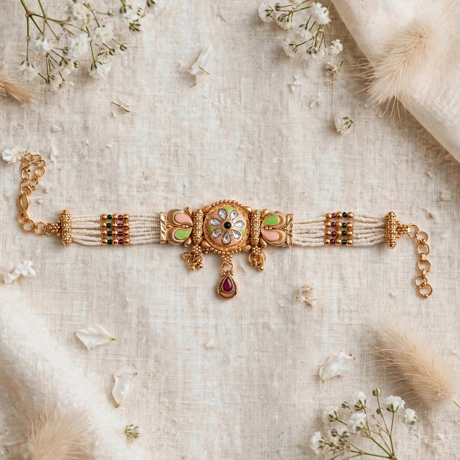 Meherma Kundan Choker Bracelet