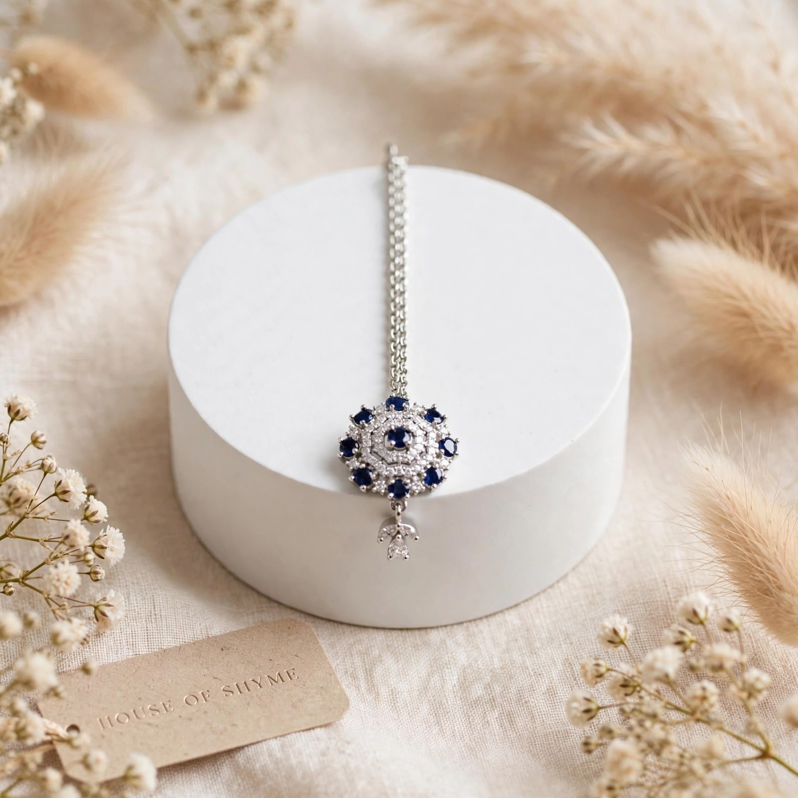 Sapphire Halo Maang Tikka