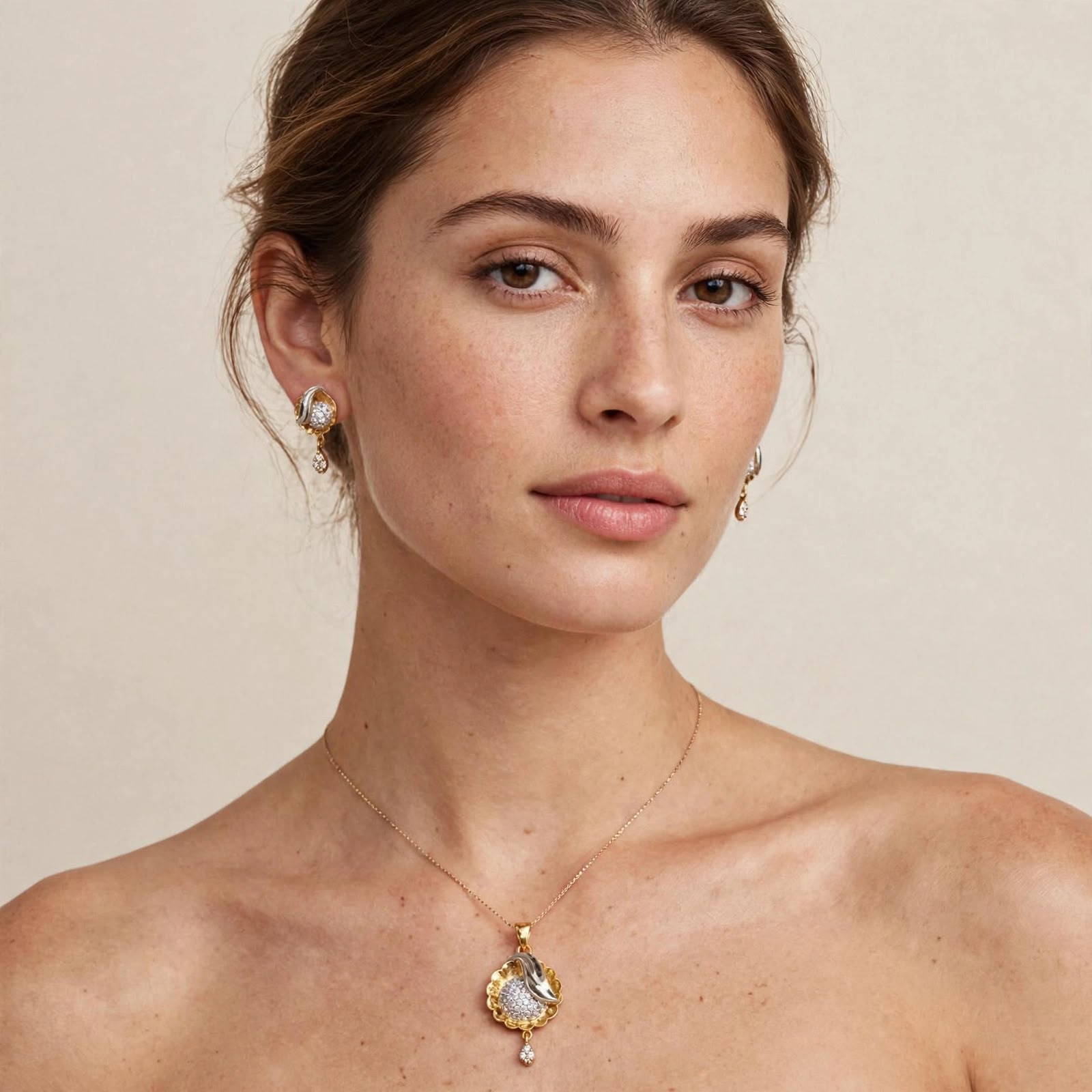 Duetto Two-Tone Pendant Set