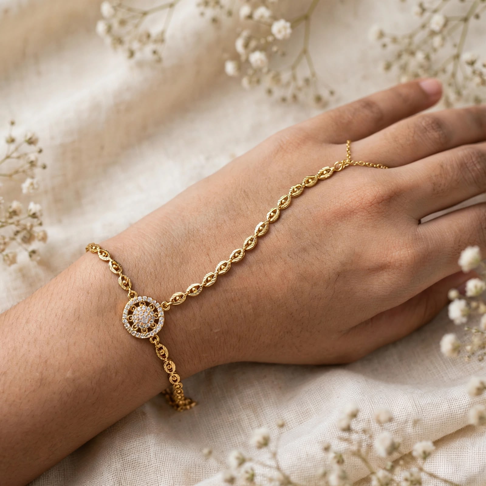Kiara Hath Phool Bracelet