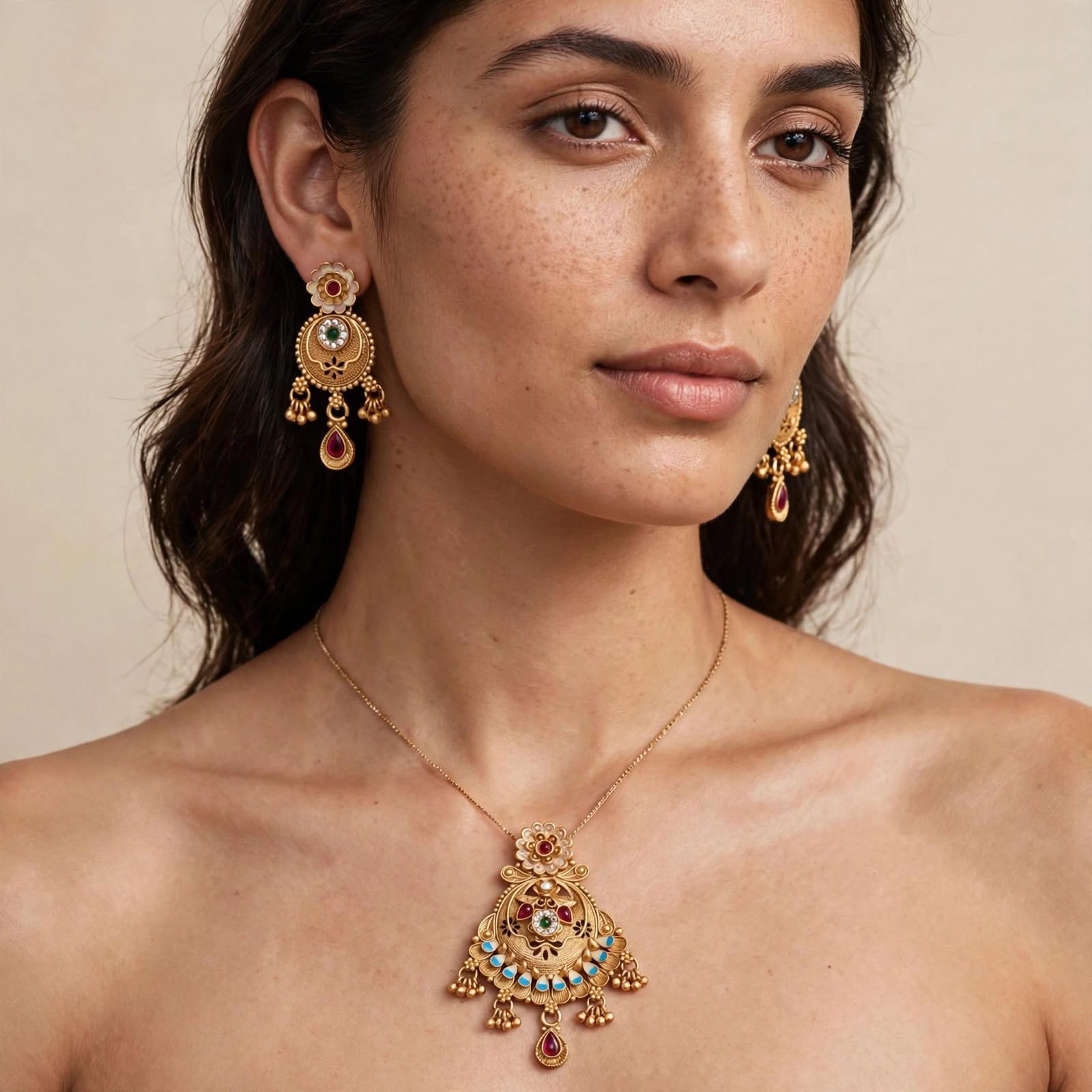 Mayuri Peacock Necklace Set